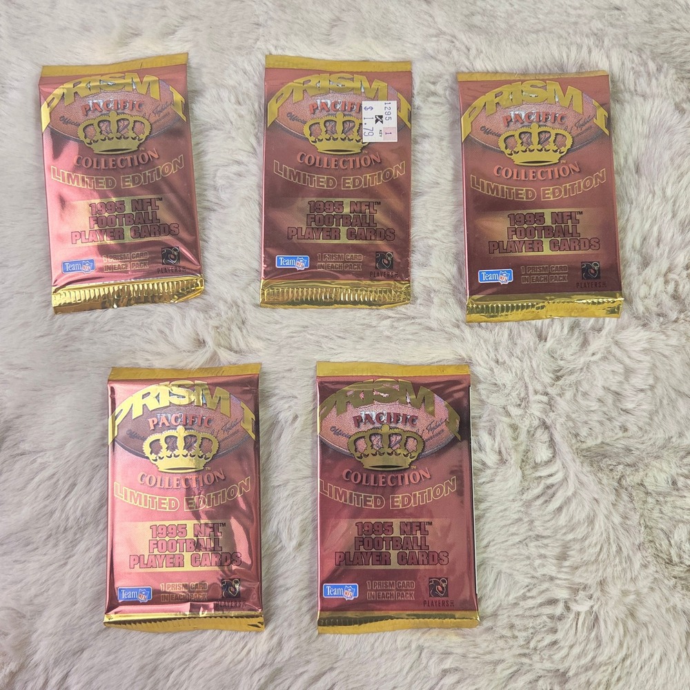 Lot of 5 1995 Pacific Prism Collection NFL Football Sealed Packs Limited Edition